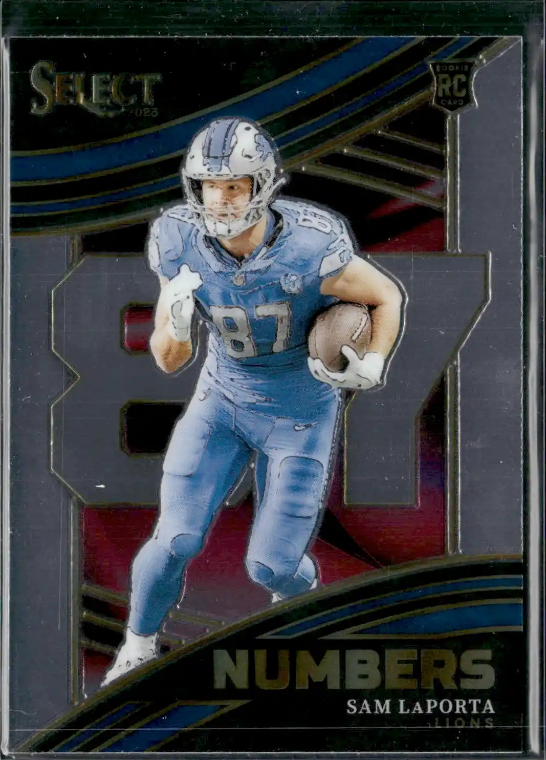 Panini Select Football 2023 | #NMB-SLA Sam LaPorta - Detroit Lions | Numbers Rookie Card