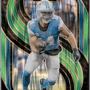 Panini Select Football 2024 | #105 Amon-Ra St.Brown - Detroit Lions | Neon Green Shock Premier Level 47/499