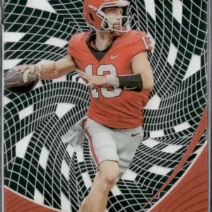 Panini Chronicles Draft Picks Football 2023 | #15 Stetson Bennett IV - Georgia Bulldogs | Emerald Clear Vision Rookie Card