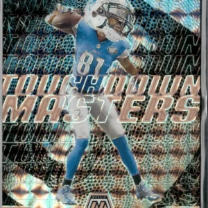 Panini Mosaic Football 2025 | #16 Calvin Johnson - Detroit Lions | Touchdown Masters Mosaic Orange Fluorescent