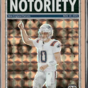 Panini Mosaic Football 2025 | #3 Drake Maye - New England Patriots | Notoriety Mosaic Orange Fluorescent