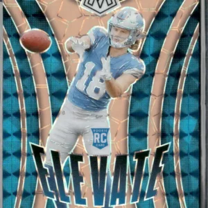 Panini Mosaic Football 2025 | #8 Isaac TeSlaa - Detroit Lions | Elevate Mosaic Orange Fluorescent Rookie Card
