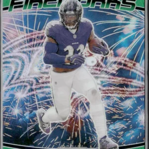 Panini Prizm Football 2024 | #10 Derrick Henry - Baltimore Ravens | Fireworks Green Prizm