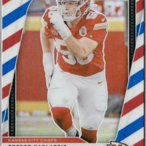 Panini Prizm Football 2024 | #142 George Karlaftis - Kansas City Chiefs | Red White and Blue Prizm