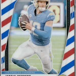 Panini Prizm Football 2024 | #157 Justin Herbert - Los Angeles Chargers | Red White and Blue Prizm