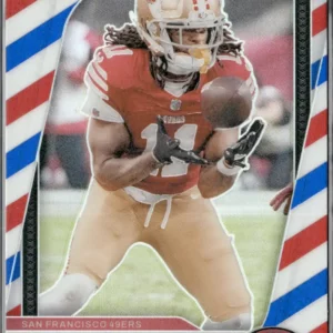 Panini Prizm Football 2024 | #251 Brandon Aiyuk - San Francisco 49ers | Red White and Blue Prizm