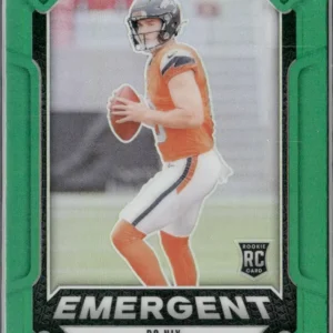 Panini Prizm Football 2024 | #3 Bo Nix - Denver Broncos | Green Emergent Rookie Card