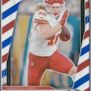Panini Prizm Football 2024 | #377 Carson Steele - Kansas City Chiefs | Red White and Blue Prizm Rookie Card
