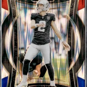 Panini Select Football 2024 | #43 Daniel Carlson - Las Vegas Raiders | Concourse Red & Blue Prizm Shock