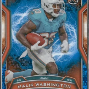 Topps Resurgence Football 2024 | #159 Malik Washington - Miami Dolphins | Blue and Orange Spark Rookie Card