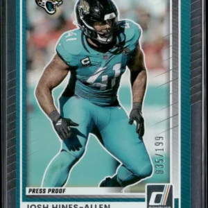 Panini Donruss Football 2025 | #252 Josh Hines-Allen - Jacksonville Jaguars | Silver Press Proof 35/199