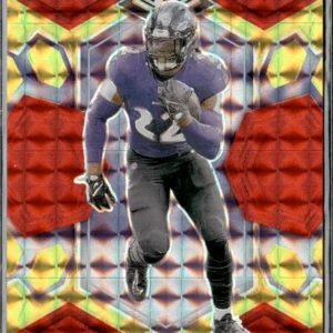 Panini Mosaic Football 2024 | #16 Derrick Henry - Baltimore Ravens | Fusion Red and Yellow Choice Mosaic 66/80